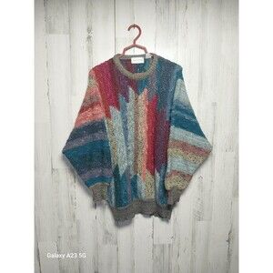 Vintage James St. John Sweater Boucle Knit Colorful